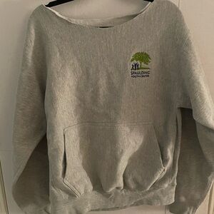 Grey off the shoulder sweatshirt in medium